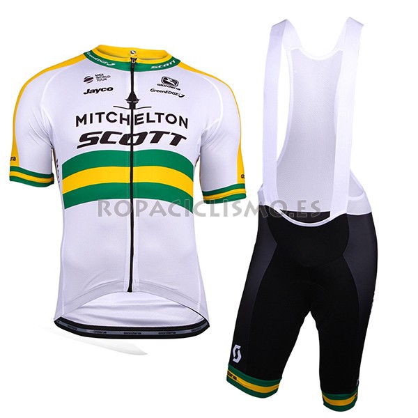 2018 Maillot Mitchelton Scott Campione Australia Tirantes Mangas